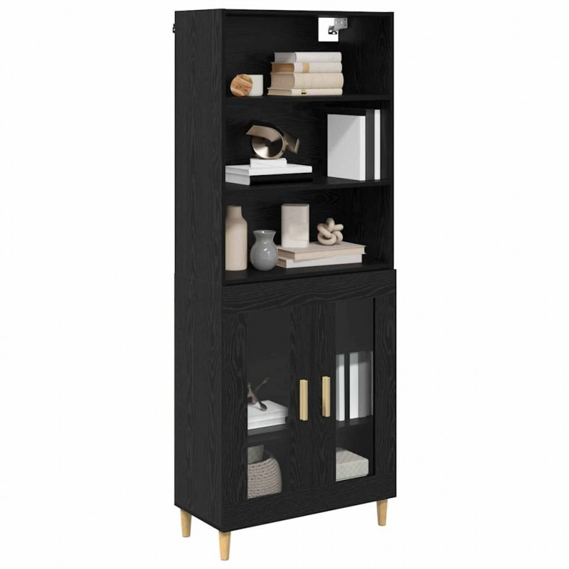Highboard Czarny Dąb 69,5 x 32,5 x 180 cm