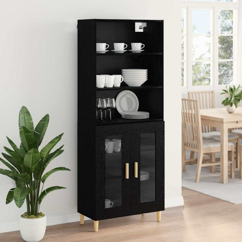 Highboard Czarny Dąb 69,5 x 32,5 x 180 cm
