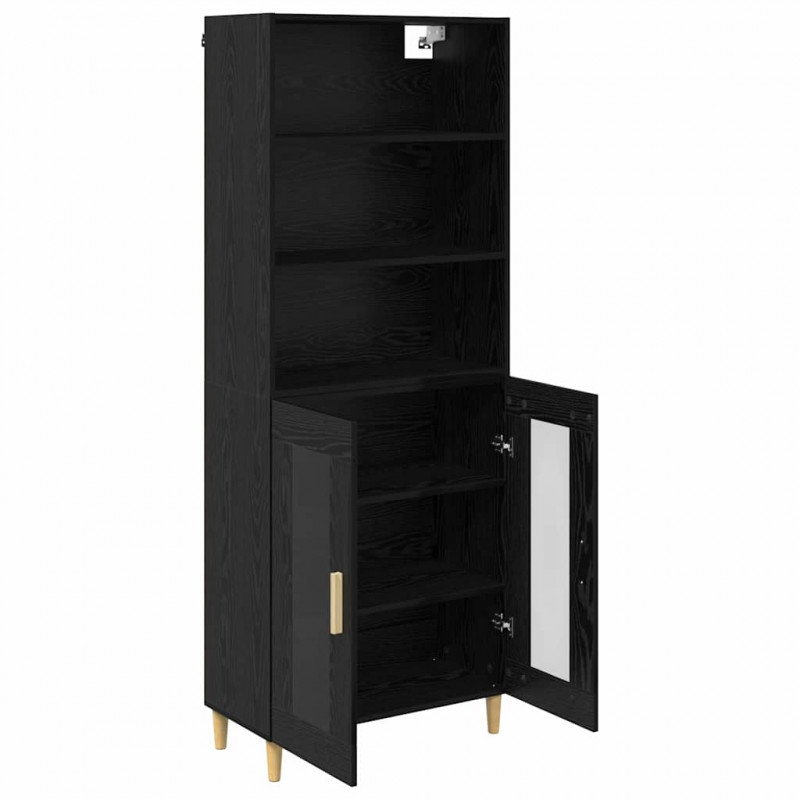 Highboard Czarny Dąb 69,5 x 32,5 x 180 cm