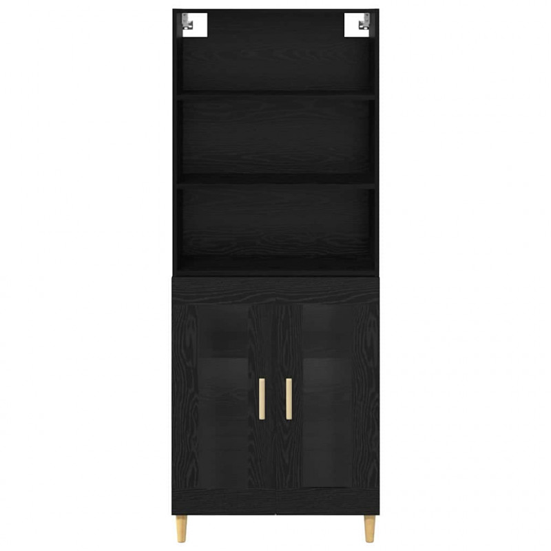 Highboard Czarny Dąb 69,5 x 32,5 x 180 cm
