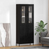 Highboard Czarny Dąb 69,5 x 34 x 180 cm Materiał drewnopochodny