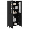 Highboard Czarny Dąb 69,5 x 34 x 180 cm Materiał drewnopochodny