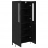 Highboard Czarny Dąb 69,5 x 34 x 180 cm Materiał drewnopochodny