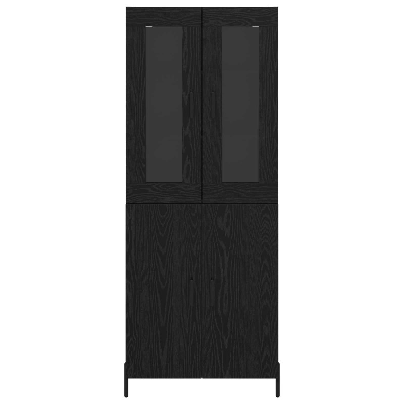 Highboard Czarny Dąb 69,5 x 34 x 180 cm Materiał drewnopochodny