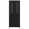 Highboard Czarny Dąb 69,5 x 34 x 180 cm Materiał drewnopochodny