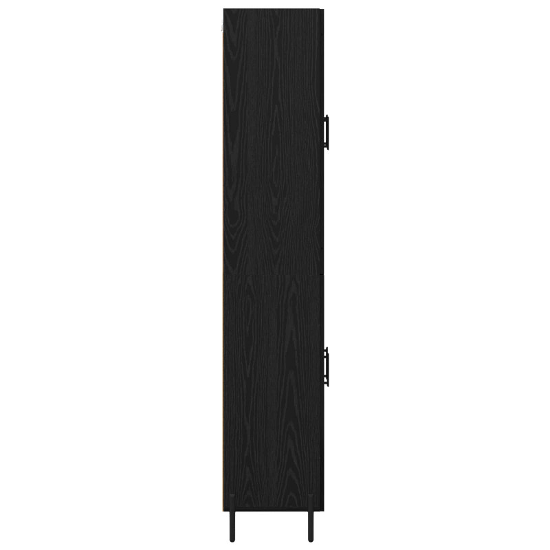 Highboard Czarny Dąb 69,5 x 34 x 180 cm Materiał drewnopochodny