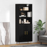Highboard Czarny Dąb 69,5 x 34 x 180 cm Materiał drewnopochodny