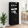 Highboard Czarny Dąb 69,5 x 34 x 180 cm Materiał drewnopochodny