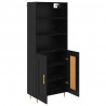 Highboard Czarny Dąb 69,5 x 34 x 180 cm Materiał drewnopochodny