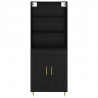 Highboard Czarny Dąb 69,5 x 34 x 180 cm Materiał drewnopochodny