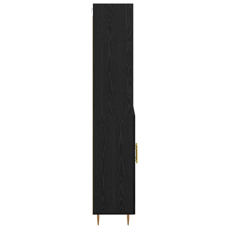 Highboard Czarny Dąb 69,5 x 34 x 180 cm Materiał drewnopochodny