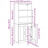 Highboard Czarny Dąb 69,5 x 34 x 180 cm Materiał drewnopochodny