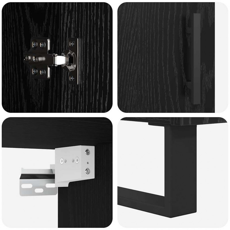 Highboard 2 pcs Czarny Dąb 69,5 x 34 x 180 cm