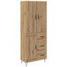 Highboard 2 pcs Dąb rzemieślniczy Drewno inżynieryjne i szkło