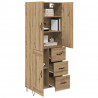 Highboard 2 pcs Dąb rzemieślniczy Drewno inżynieryjne i szkło
