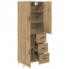 Highboard 2 pcs Dąb rzemieślniczy Drewno inżynieryjne i szkło