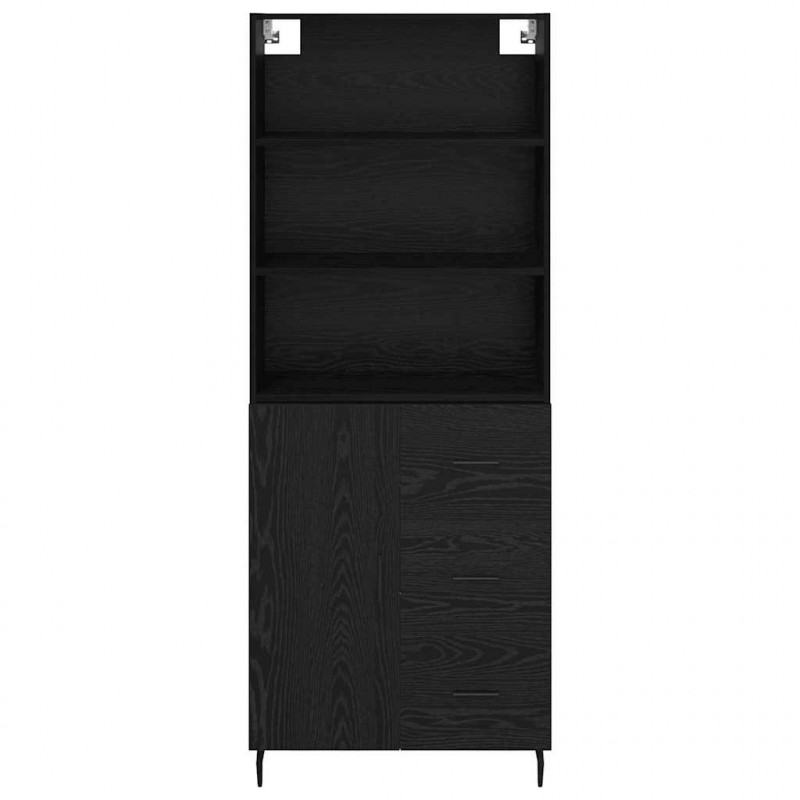 Highboard z szufladą Czarny Dąb 69,5 x 34 x 180 cm