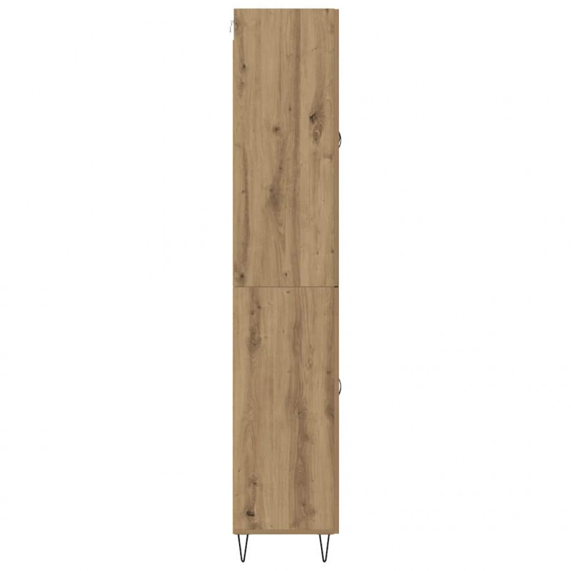 Highboard 2 pcs Dąb rzemieślniczy Drewno inżynieryjne i szkło