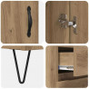 Highboard 2 pcs Dąb rzemieślniczy Drewno inżynieryjne i szkło