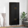 Highboard Czarny Dąb 69,5 x 34 x 180 cm Materiał drewnopochodny