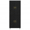 Highboard Czarny Dąb 69,5 x 34 x 180 cm Materiał drewnopochodny