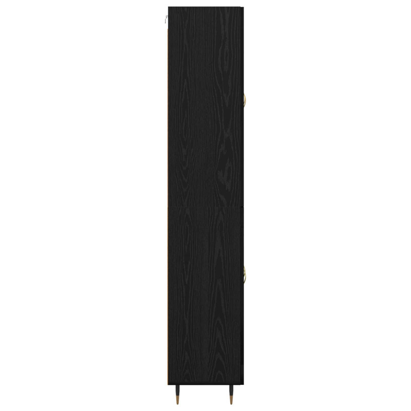 Highboard Czarny Dąb 69,5 x 34 x 180 cm Materiał drewnopochodny