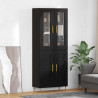 Highboard 2 pcs Czarny Dąb Materiał drewnopochodny