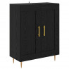 Highboard 2 pcs Czarny Dąb Materiał drewnopochodny