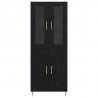 Highboard 2 pcs Czarny Dąb Materiał drewnopochodny