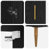 Highboard 2 pcs Czarny Dąb Materiał drewnopochodny