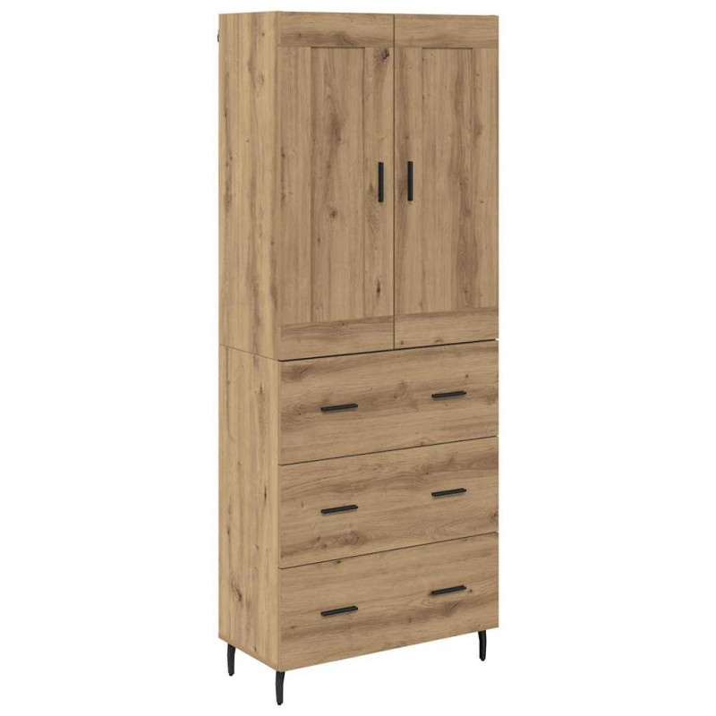 Highboard 2 pcs Dąb rzemieślniczy Materiał drewnopochodny