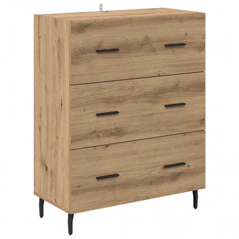 Highboard 2 pcs Dąb rzemieślniczy Materiał drewnopochodny