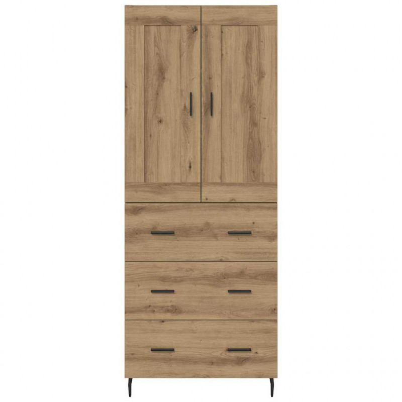 Highboard 2 pcs Dąb rzemieślniczy Materiał drewnopochodny