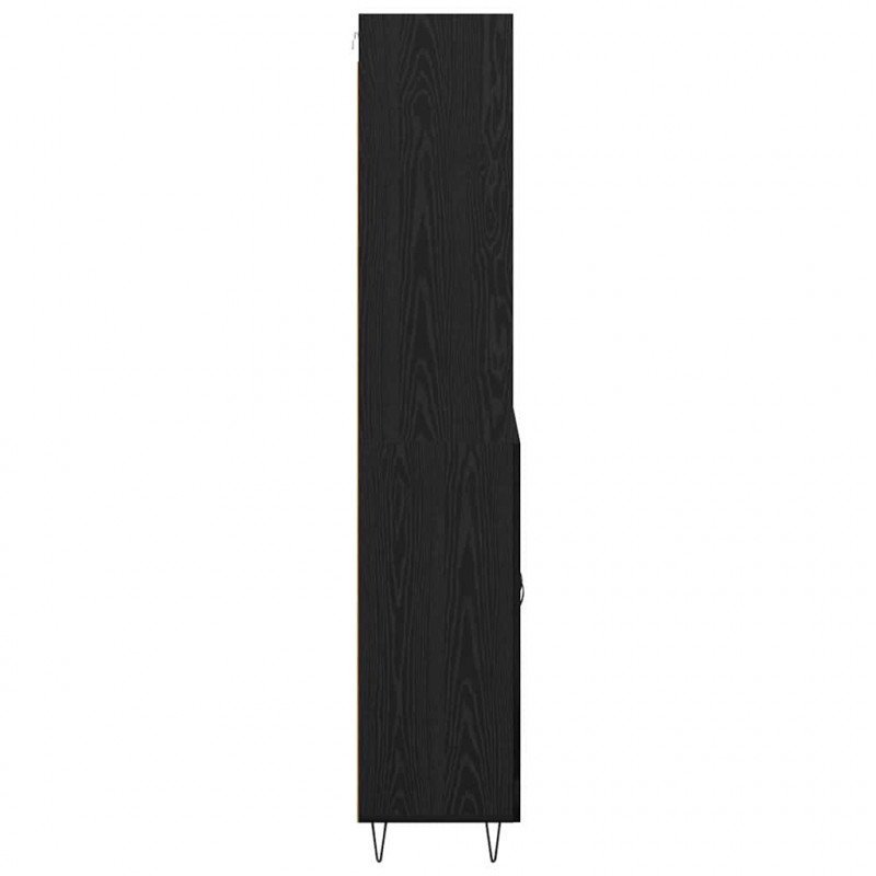 Highboard z szufladą 2 pcs Czarny Dąb Materiał drewnopochodny