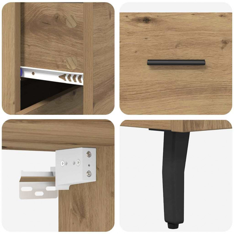 Highboard 2 pcs Dąb rzemieślniczy Materiał drewnopochodny