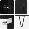Highboard z szufladą 2 pcs Czarny Dąb Materiał drewnopochodny
