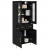 Highboard z szufladą 2 pcs Czarny Dąb Materiał drewnopochodny