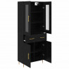 Highboard z szufladą 2 pcs Czarny Dąb Materiał drewnopochodny