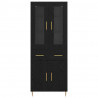 Highboard z szufladą 2 pcs Czarny Dąb Materiał drewnopochodny