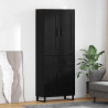 Highboard Czarny Dąb 69,5 x 34 x 180 cm Materiał drewnopochodny