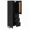 Highboard Czarny Dąb 69,5 x 34 x 180 cm Materiał drewnopochodny