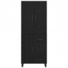 Highboard Czarny Dąb 69,5 x 34 x 180 cm Materiał drewnopochodny
