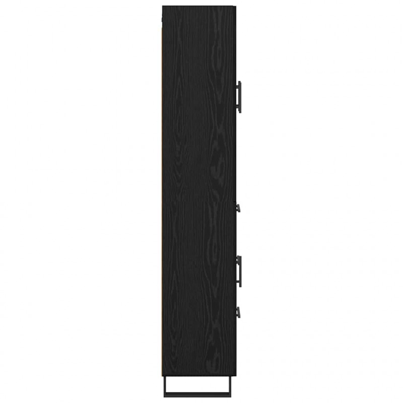 Highboard Czarny Dąb 69,5 x 34 x 180 cm Materiał drewnopochodny