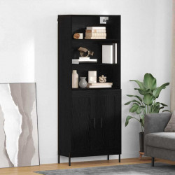 Highboard Czarny dąb 69,5 x 34 x 180 cm Materiał drewnopochodny