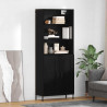 Highboard Czarny dąb 69,5 x 34 x 180 cm Materiał drewnopochodny
