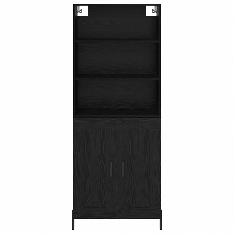 Highboard Czarny dąb 69,5 x 34 x 180 cm Materiał drewnopochodny