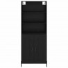 Highboard Czarny dąb 69,5 x 34 x 180 cm Materiał drewnopochodny
