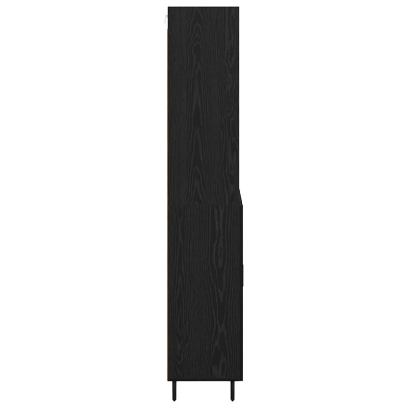 Highboard Czarny dąb 69,5 x 34 x 180 cm Materiał drewnopochodny