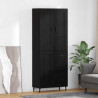 Highboard z szufladą 2 pcs Czarny Dąb Materiał drewnopochodny
