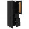 Highboard z szufladą 2 pcs Czarny Dąb Materiał drewnopochodny